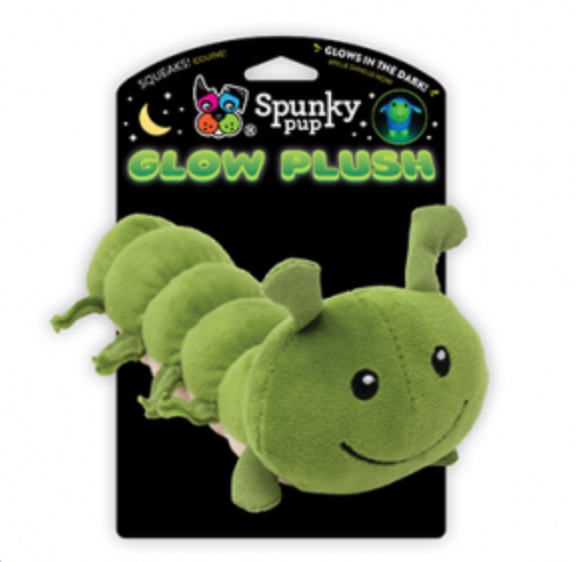 Spunky Pup Glow Plush - Caterpillar Dog Toy (S)