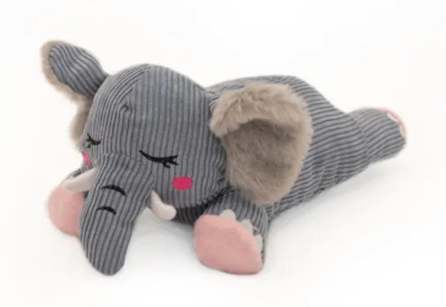 Zippy Paws Snoozies with Shhhqueaker - Elephant Dog Toy