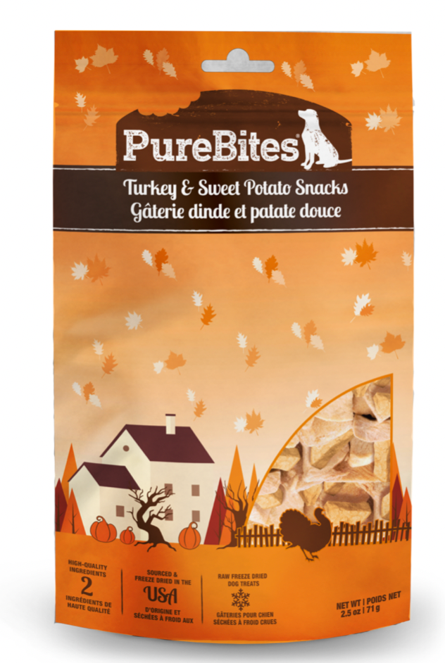 Purebites Fall Turkey & Sweet Potato Dog Treat (2.5oz/71g)