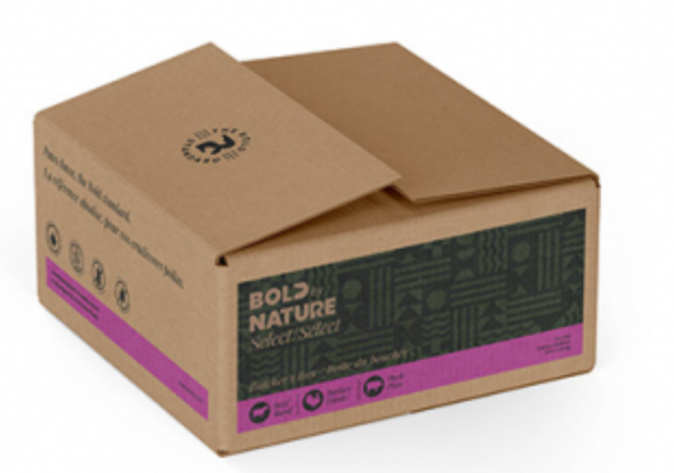 Bold by Nature Select - Frozen Raw VARIETY Pack with Beef, Turkey & Pork Patties Dog Food (5.44kg/12lb) -  Purple Stripe Box