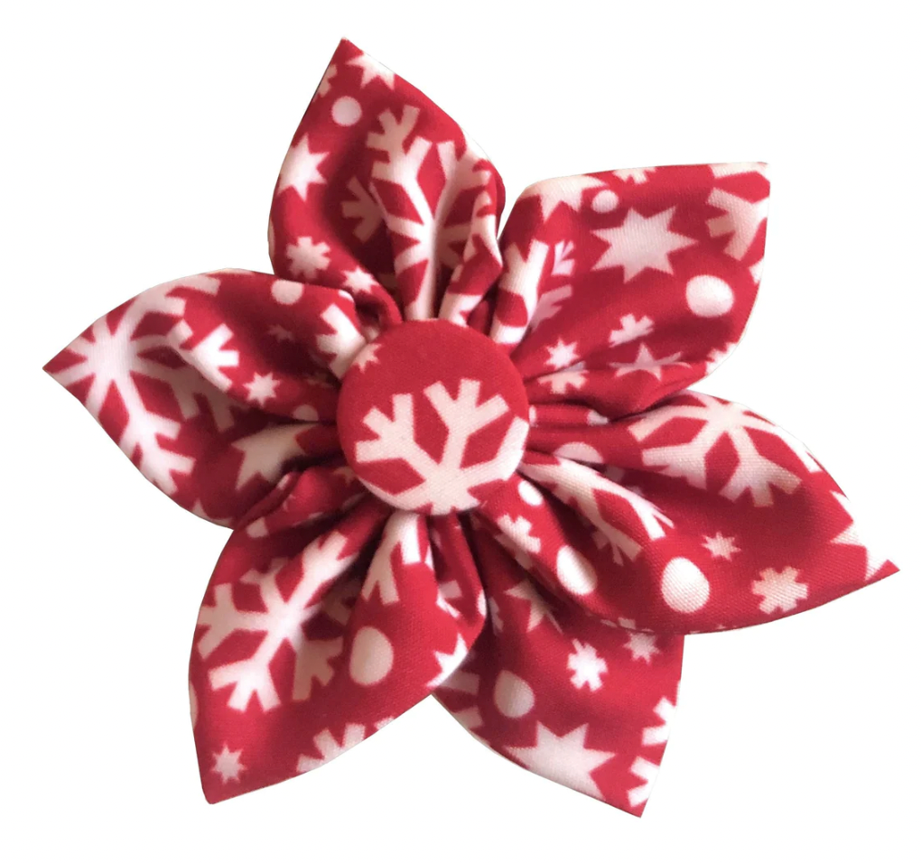 Huxley & Kent Pinwheel Tie - Red Snowflake (Small 2.5")