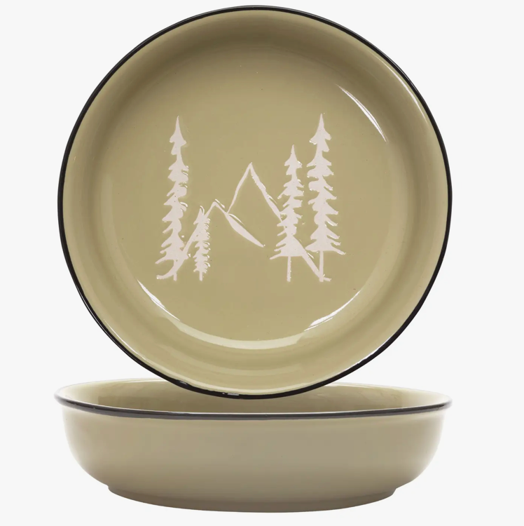 Ore&#39; Pet Speckle and Spot Dog Bowl - Mountain Adventure