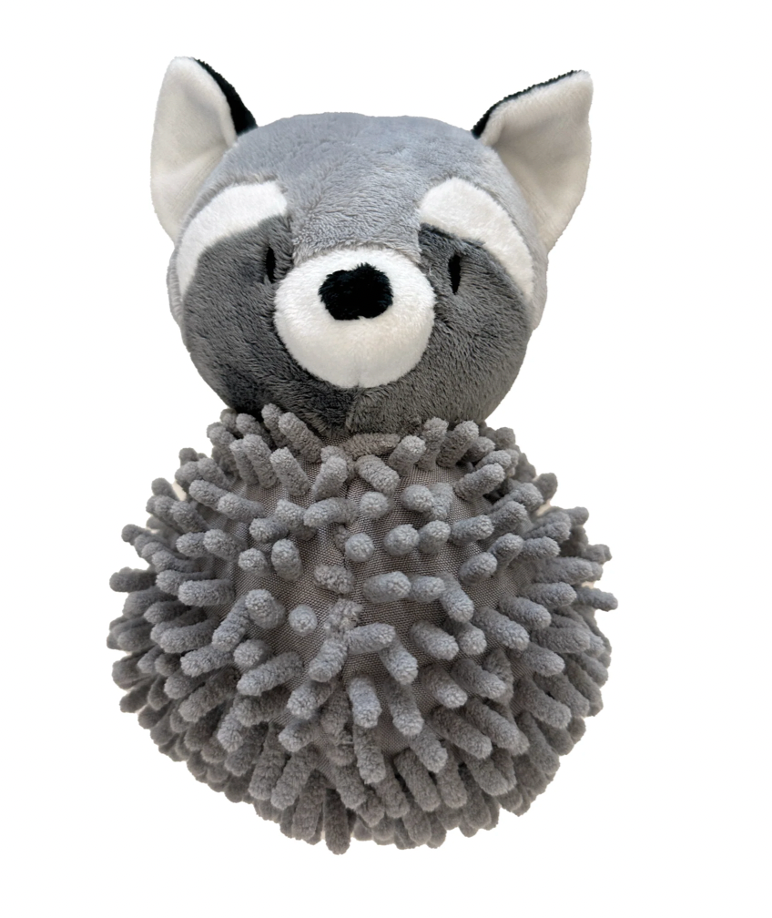 FouFouBrands FouFit Moppet Spikers Raccoon Dog Toy
