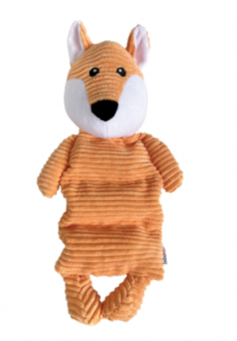 FouFouBrands FouFit Corduroy Squeak'N Tube Fox Dog Toy