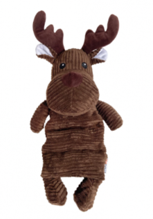 FouFouBrands FouFit Corduroy Squeak'N Tube Moose Dog Toy