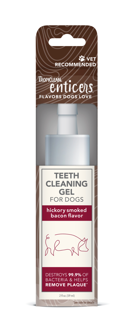 Tropiclean Enticers Teeth Cleaning Gel for Dogs - Hickory Smoked Bacon Flavour (2oz)