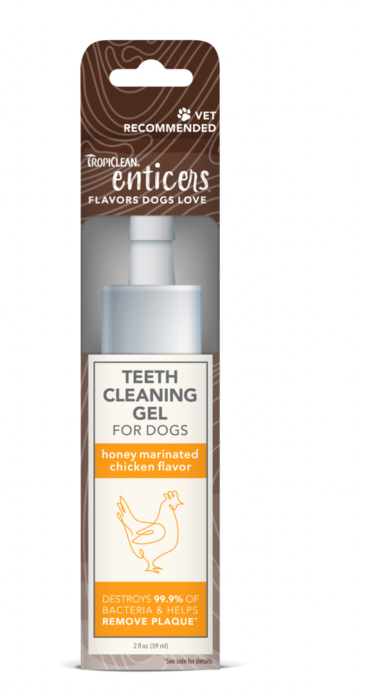 Tropiclean Enticers Teeth Cleaning Gel for Dogs - Honey Marinated Chicken Flavour (2oz)