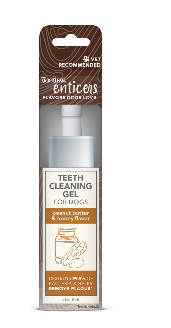 Tropiclean Enticers Teeth Cleaning Gel for Dogs - Peanut Butter & Honey Flavour (2oz)