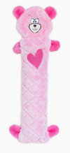 Zippy Paws Valentine&#39;s Jigglerz - Pink Bear Dog Toy