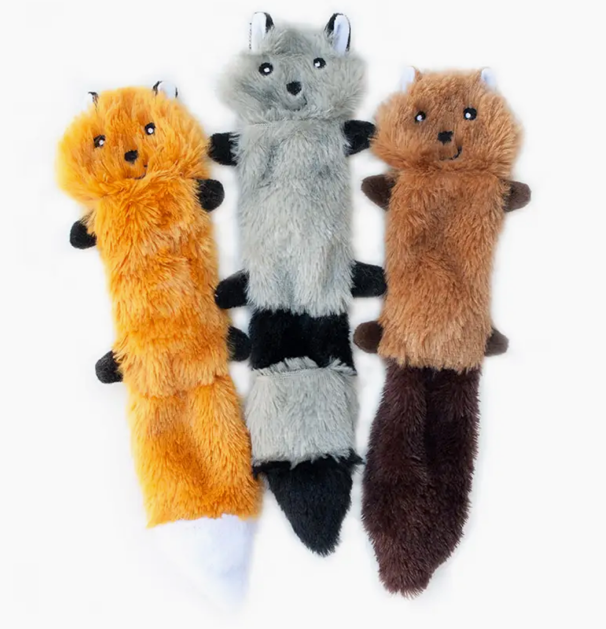Zippy Paws Skinny Peltz (3Pk) - Fox, Raccoon & Squirrel