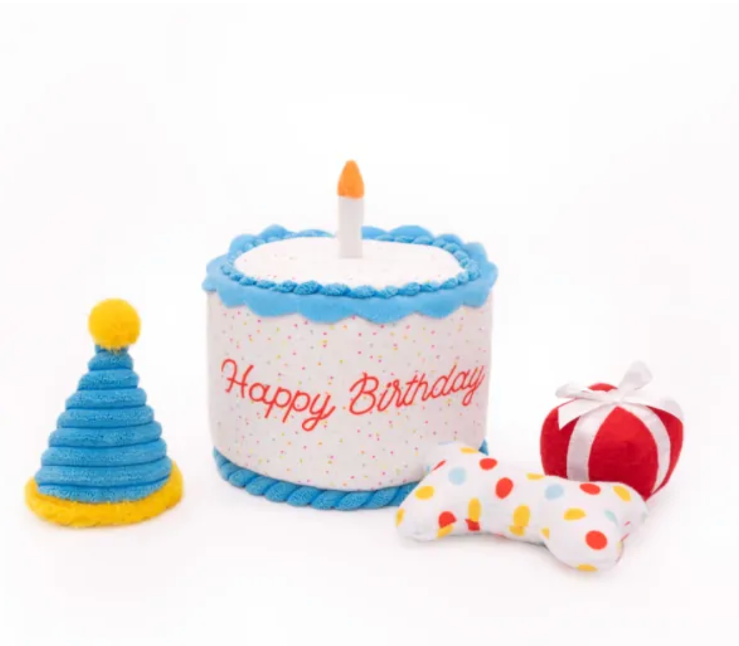 Zippy Paws Burrows - Birthday Cake Dog Toy