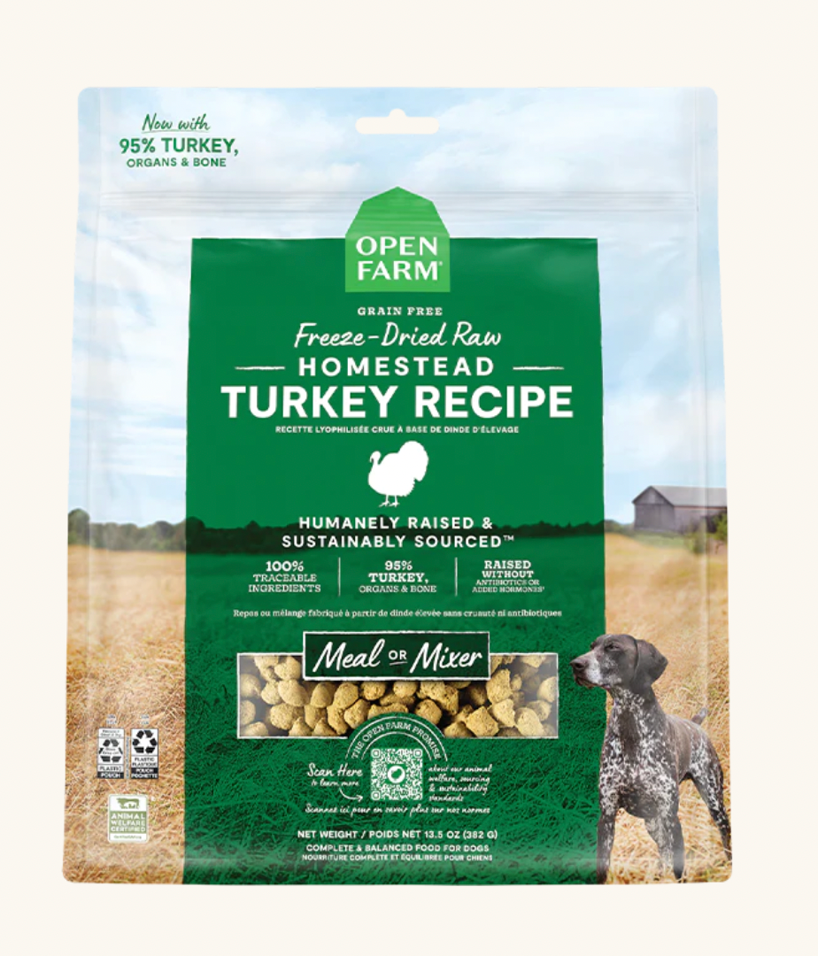 Open Farm Dog Freeze Dried Raw Homestead Turkey Dog Food Wooftown