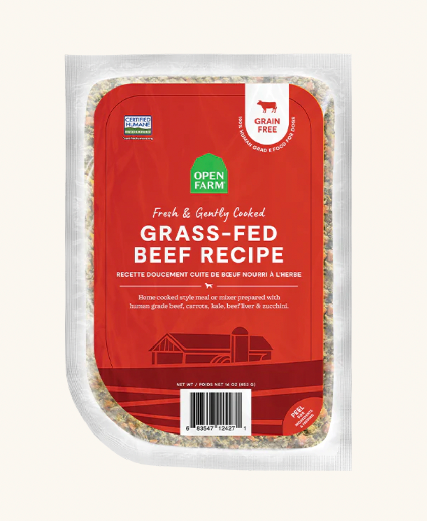 Open Farm Gently Cooked Grass-Fed Beef Recipe Dog Food (16oz/453g)