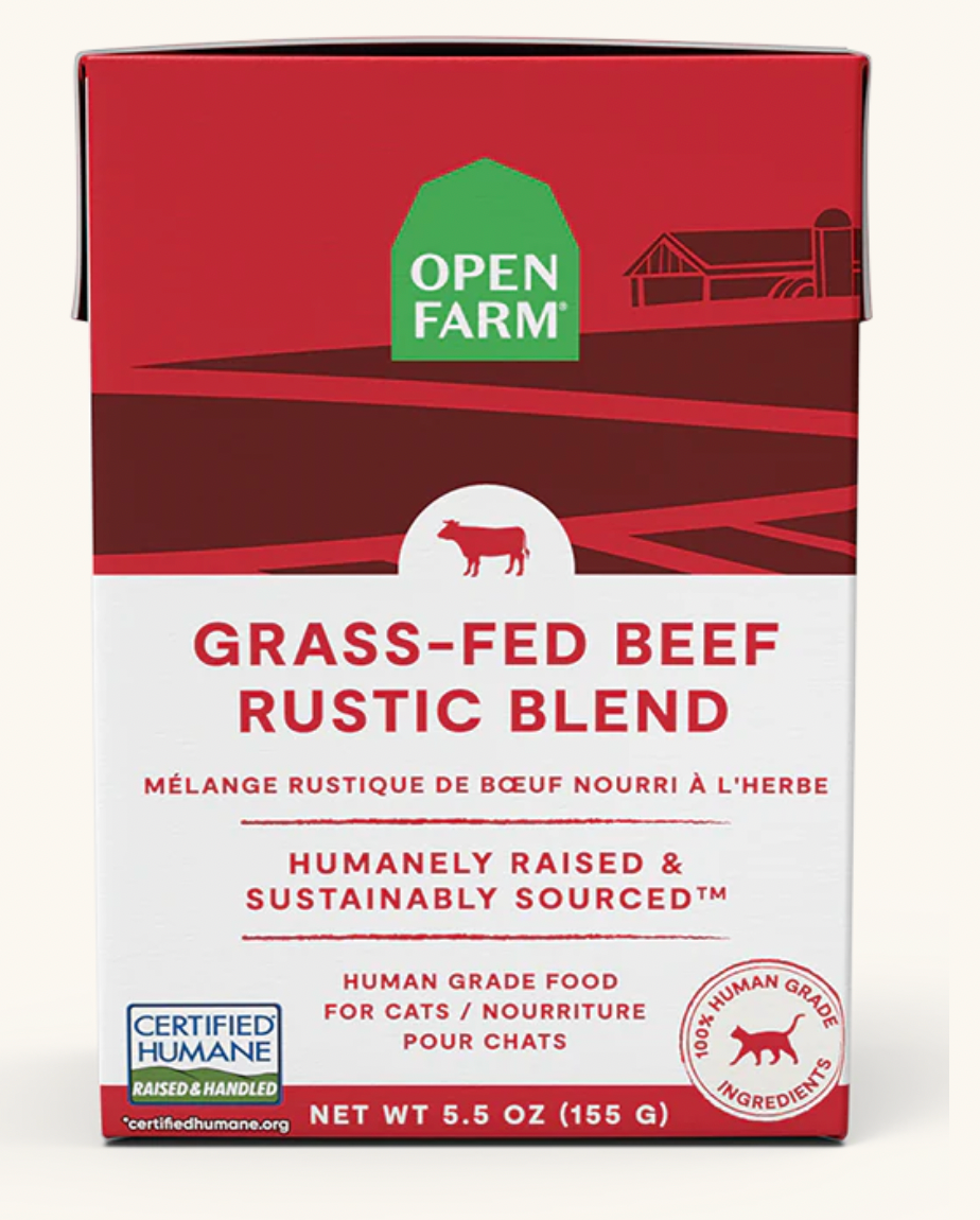 Open Farm Grass Fed Beef Rustic Blend Cat Food Carton (5.5oz/156g)