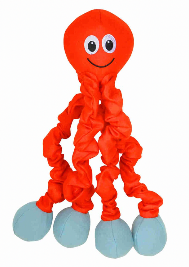 Smart Pet Love Tender Tuffs Tug Stretchy Octopus Dog Toy - Orange