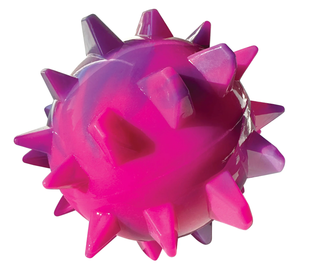 FouFouBrands TPR Bump 'n Spike Ball Dog Toy - Pink
