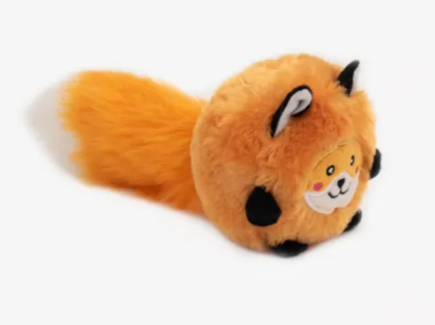 Zippy Paws Bushy Throw - Fox Dog Toy