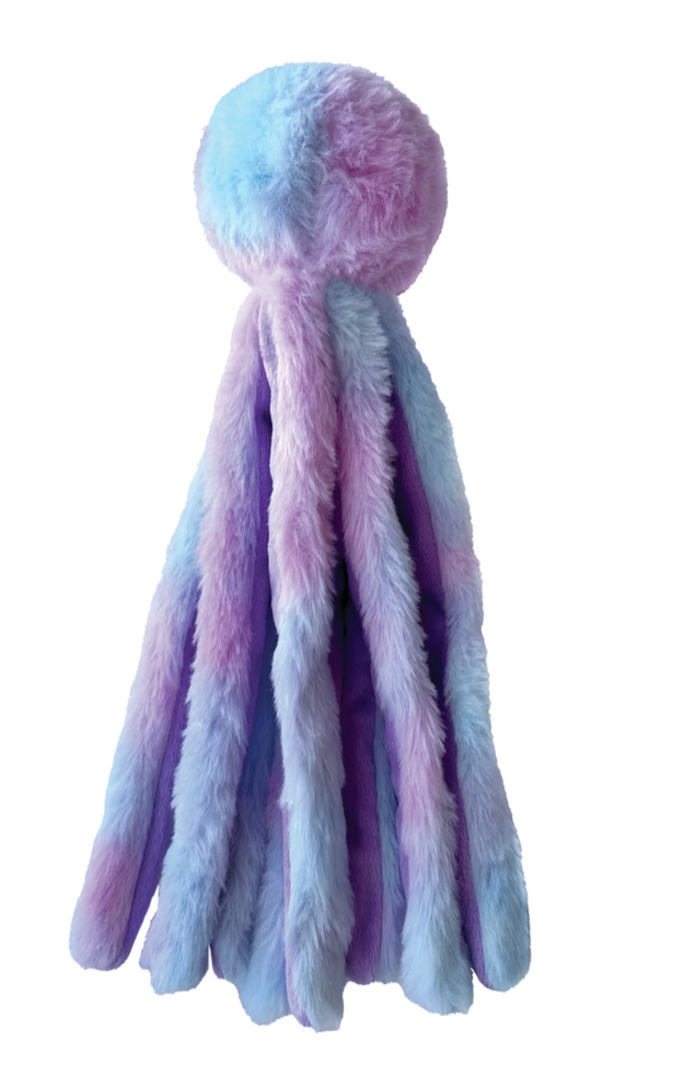 FouFouBrands Fuzzy Wuzzy Octopus Plush Dog Toy Pink Purple Wooftown