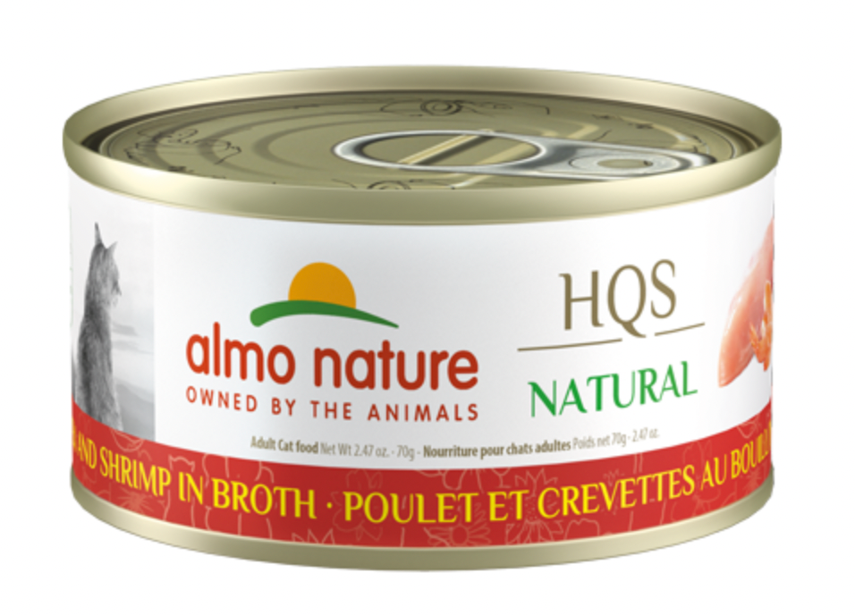 Almo HQS Nature Chicken & Shrimp in Broth GF Canned Cat Food (70g/2.47oz)