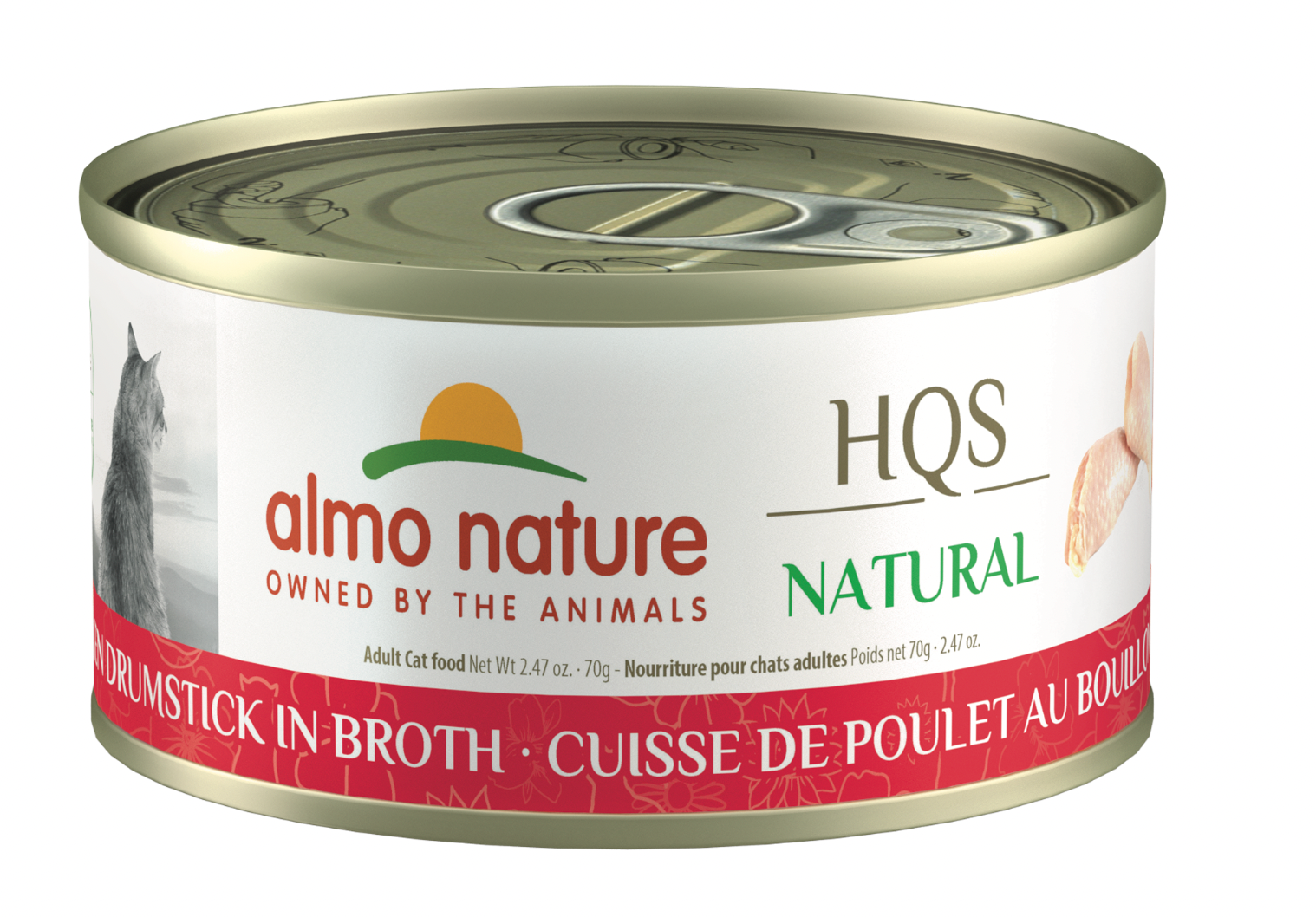 Almo HQS Nature Chicken Drumstick in Broth GF Canned Cat Food (70g/2.47oz)