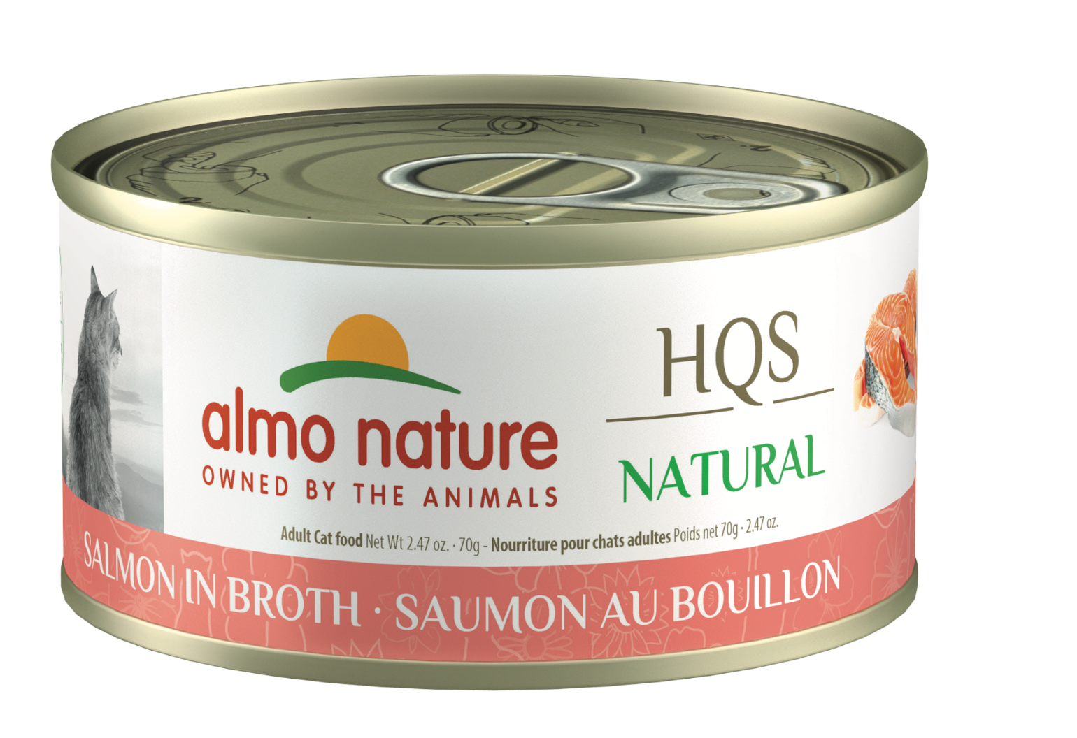 Almo HQS Nature Salmon in Broth GF Canned Cat Food (70g/2.47oz)