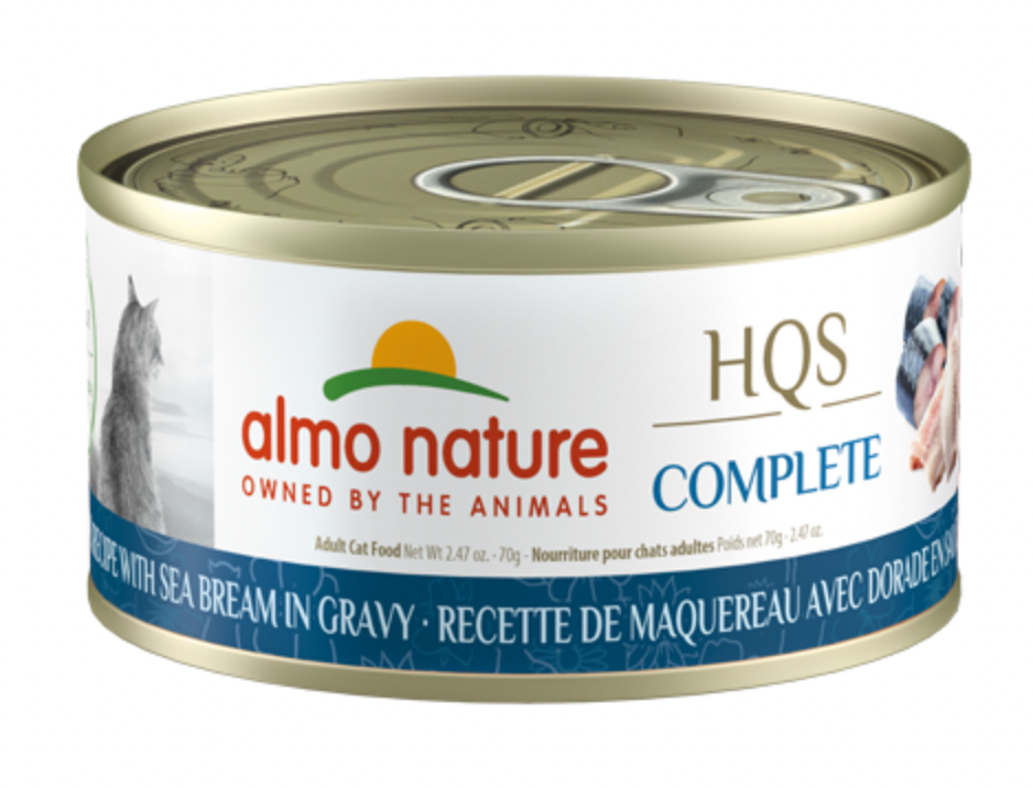 Almo Nature HQS Complete Cat Grain Free Mackerel with Sea Bream Canned Cat Food Almo Nature HQS Complete Cat Grain Free Mackerel with Sea Bream Canned Cat Food