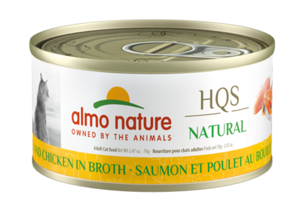 Almo Nature Salmon Chicken in Broth Canned Cat Food 70g 2.47oz Wooftown