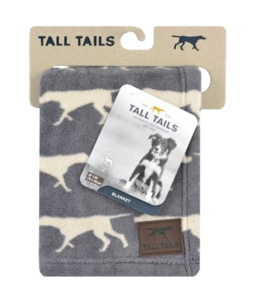 Tall Tails Fleece Blanket - Grey &amp; Cream Charcoal Icon (30"x40")