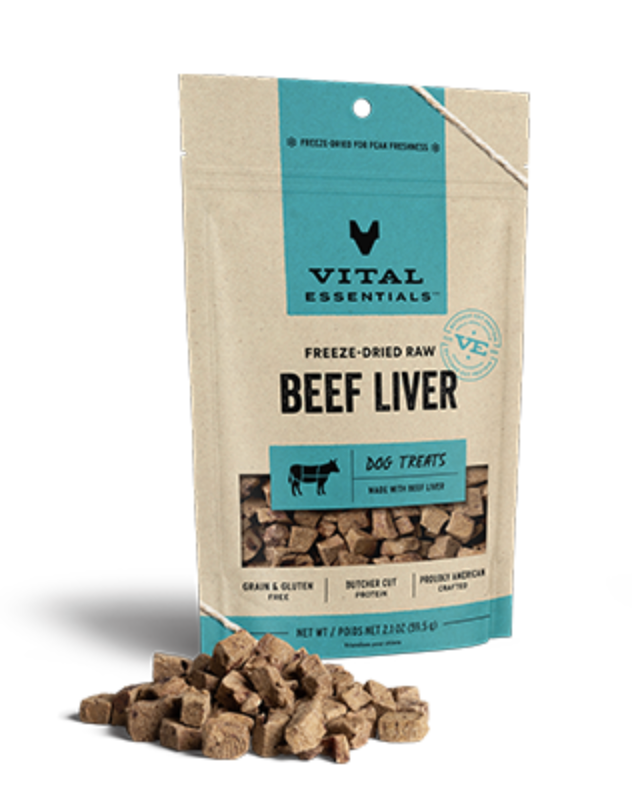 Vital Essentials Freeze-Dried Beef Liver Dog Treats (2.1oz/59.5g)