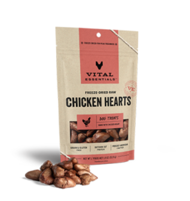 Vital Essentials Freeze-Dried Chicken Heart Dog Treats