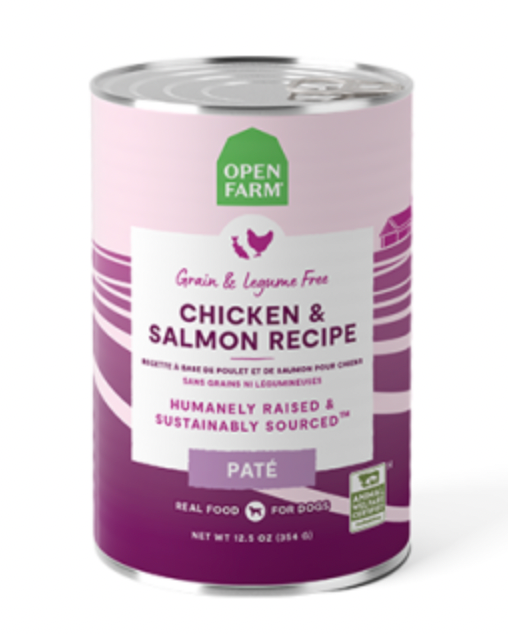 Open Farm Chicken & Salmon Pate GF Canned Dog Food (12.5oz/354g)