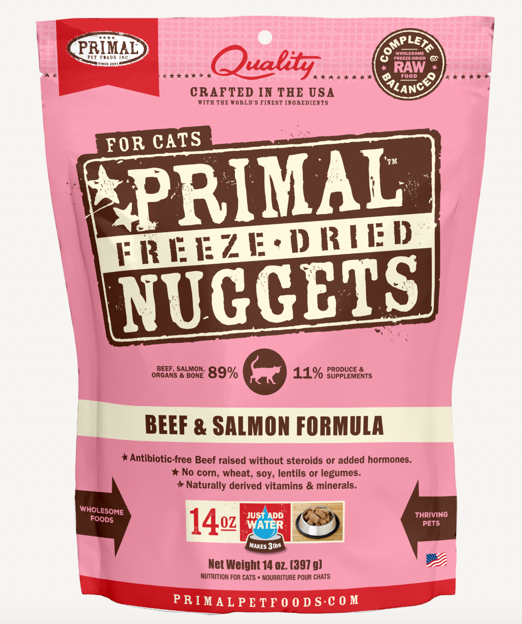 Primal Feline Freeze-Dried Beef & Salmon Cat food (14oz/397g)