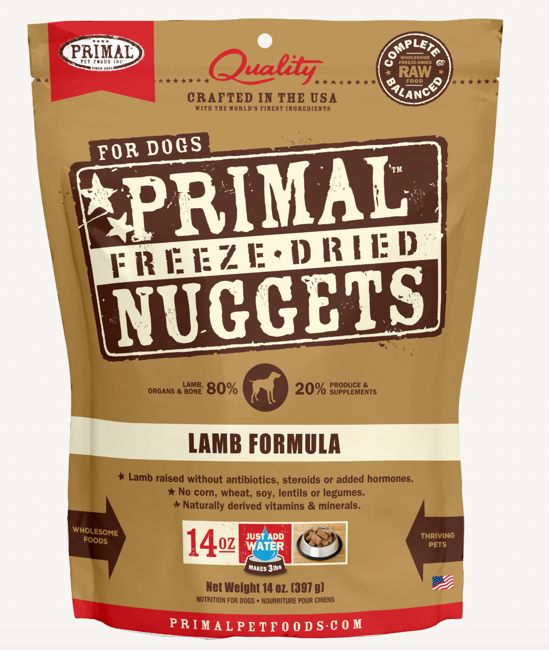 Primal Freeze-Dried Nuggets - Lamb Formula GF Dog Food