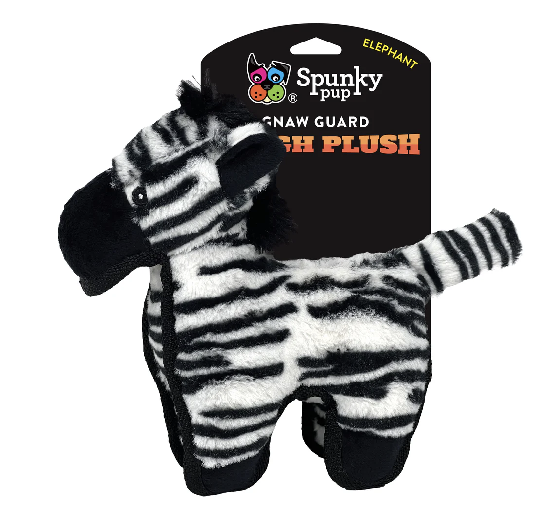 Spunky Pup Tough Plush Zebra Dog Toy