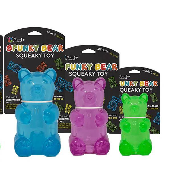 Spunky Pup Gummy Bear Squeak Dog Toy - Assorted Colours - Wooftown.ca