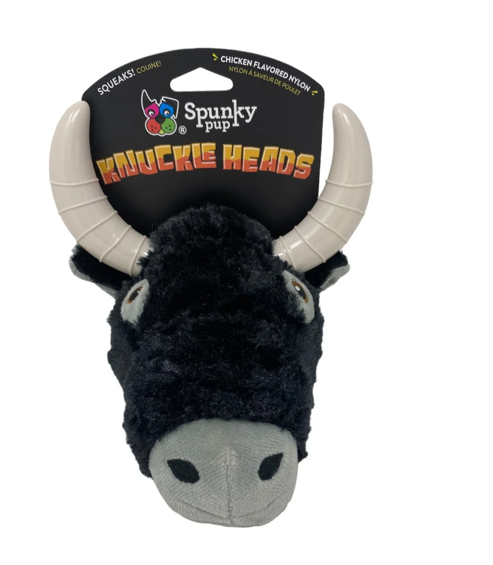 Spunky Pup Knuckleheads Bull 2-in-1 Dog Toy