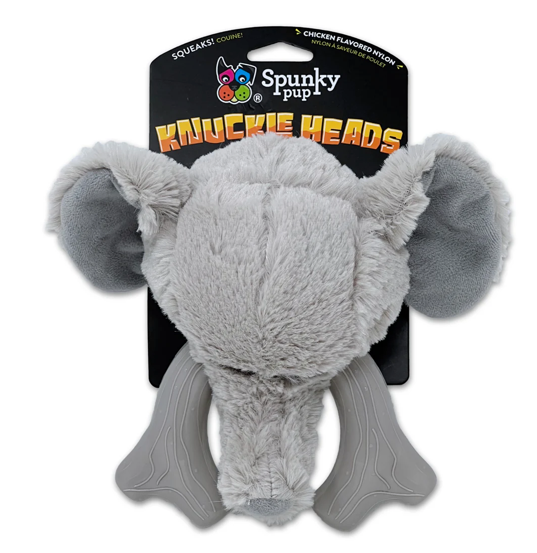 Spunky Pup Knuckleheads Elephant 2-in-1 Dog Toy