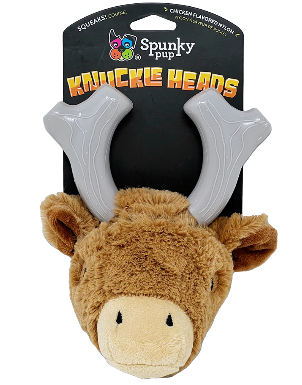 Spunky Pup Knuckleheads Deer 2-in-1 Dog Toy