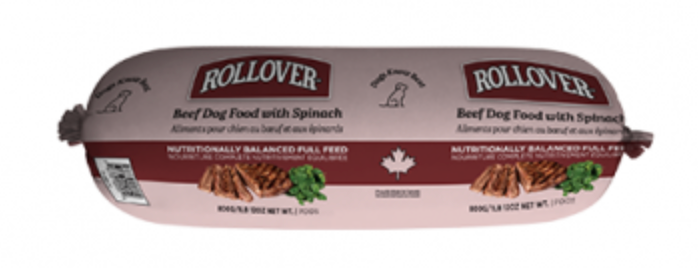 Rollover Beef with Spinach Fresh Dog Food (800g)