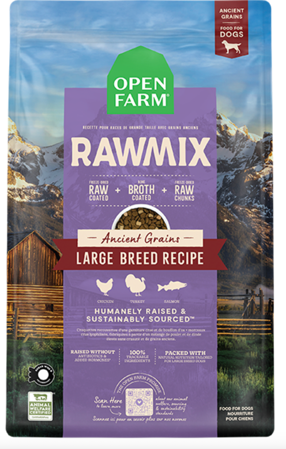 Open Farm RawMix Large breed Recipe with Ancient Grains Dog Food