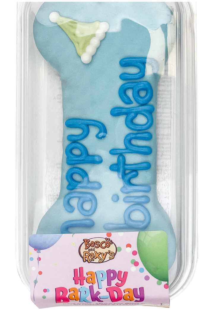 Bosco &amp; Roxy&#39;s Prepackaged Birthday Bone - Blue