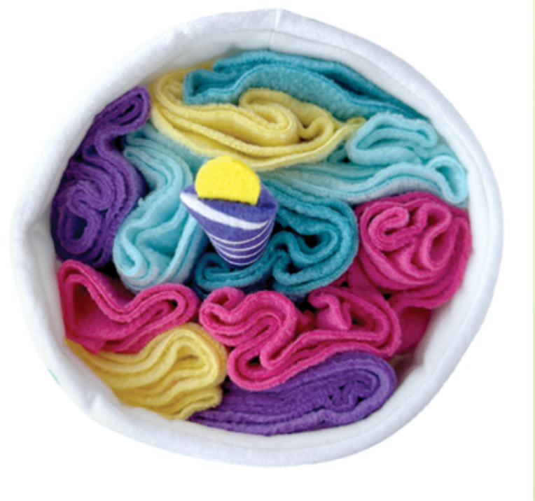 FouFouBrands FouFit Hide &#39;N Seek Birthday Cake Snuffle Dog Toy -