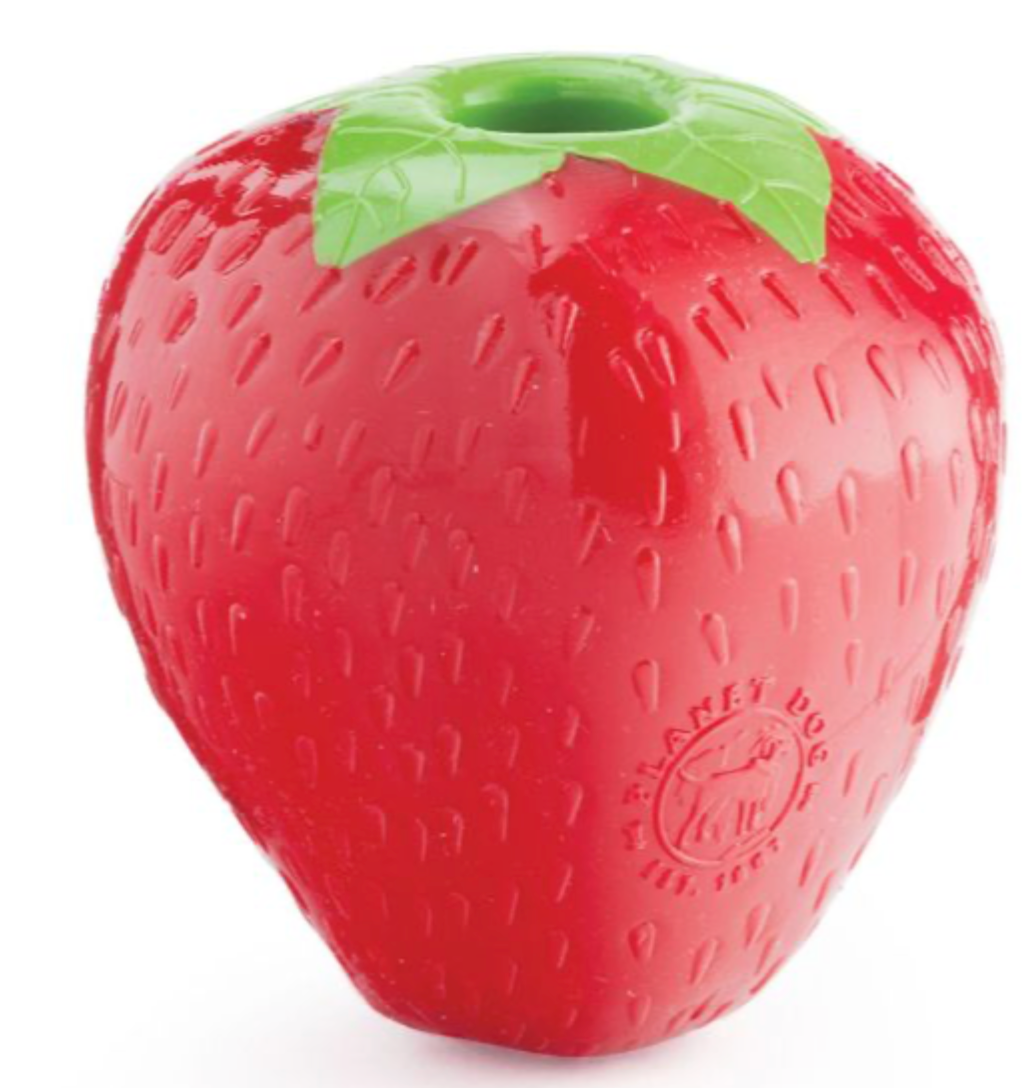 Planet Dog Orbee Tuff - Strawberry with Treat Spot Dog Toy