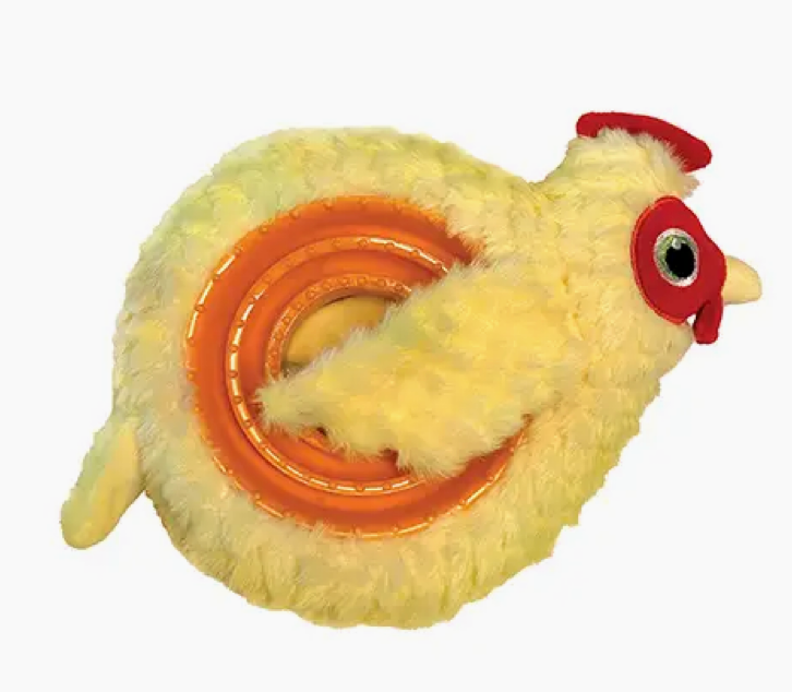 FouFouBrands Hide 'n Seek Ring Around the Plushie - Chicken Dog Toy