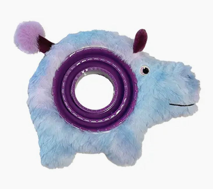 FouFouBrands Hide 'n Seek Ring Around the Plushie - Hippo Dog Toy