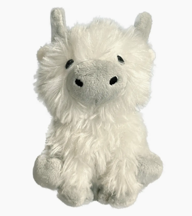 FouFouBrands Highland Cow Plushie Dog Toy - Cream