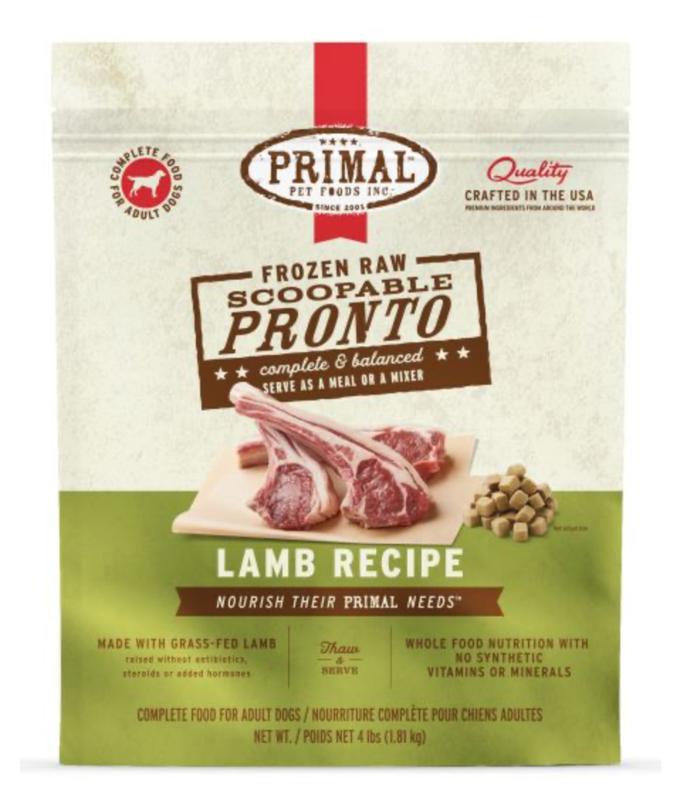 Primal Pronto Frozen Raw Lamb GF Dog Food (1.81kg/4lb)