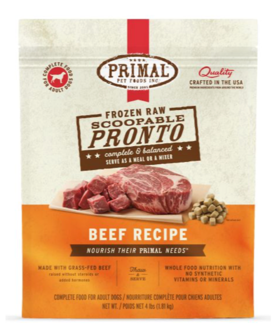 Primal Pronto Canine Raw Frozen Beef GF Dog Food (1.81kg/4lb)