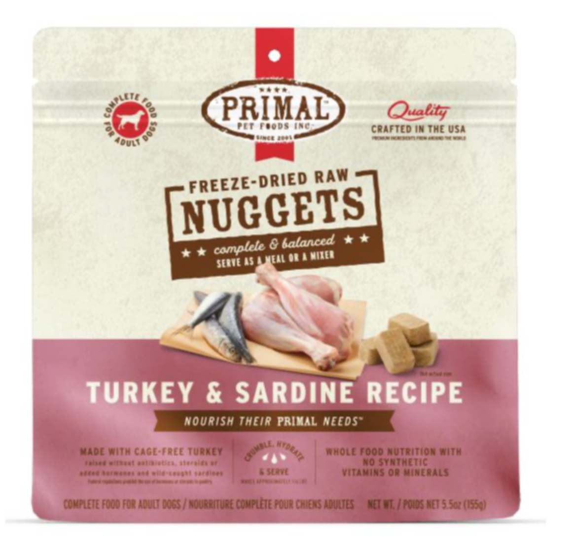 Primal Freeze-Dried Nuggets - Turkey & Sardine Formula GF Dog Food