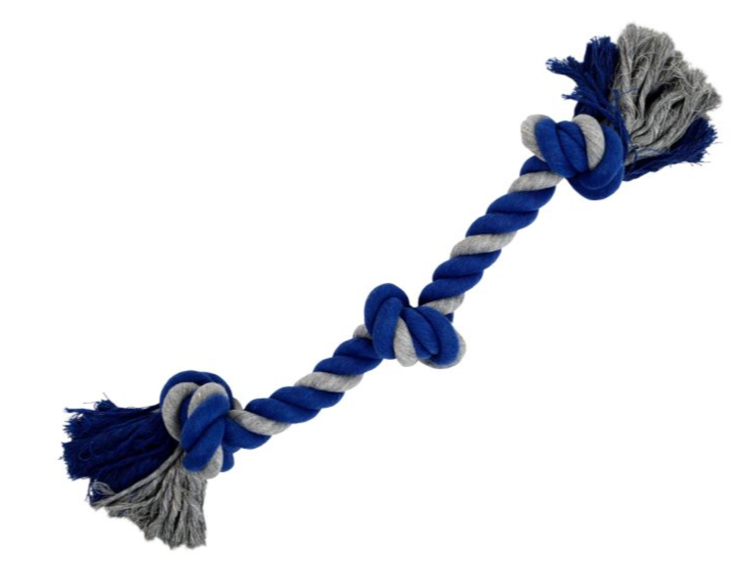 Bud'z Rope With 3 Knots - Blue and Gray Dog Toy